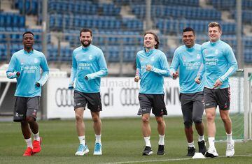 All smiles. Real Madrid in training