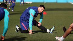 Leo Messi, ayer en Sant Joan Desp&iacute;, es la gran esperanza del Barcelona ante el asalto a la Copa del Rey.