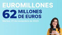 Euromillones: comprobar los resultados del sorteo de hoy, martes 21 de noviembre