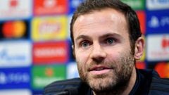 VALENCIA, SPAIN - DECEMBER 11:  Juan Mata of Manchester United speaks to the media during the Manchester United Press Conference at Estadio Mestalla on December 11, 2018 in Valencia, Spain.  (Photo by Dan Mullan/Getty Images)