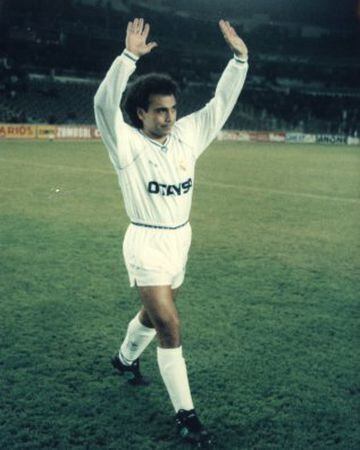 El delantero del Real Madrid Hugo Sánchez fue la estrella del partido en una manita del Real Madrid ante el Celta de Vigo en 1986.