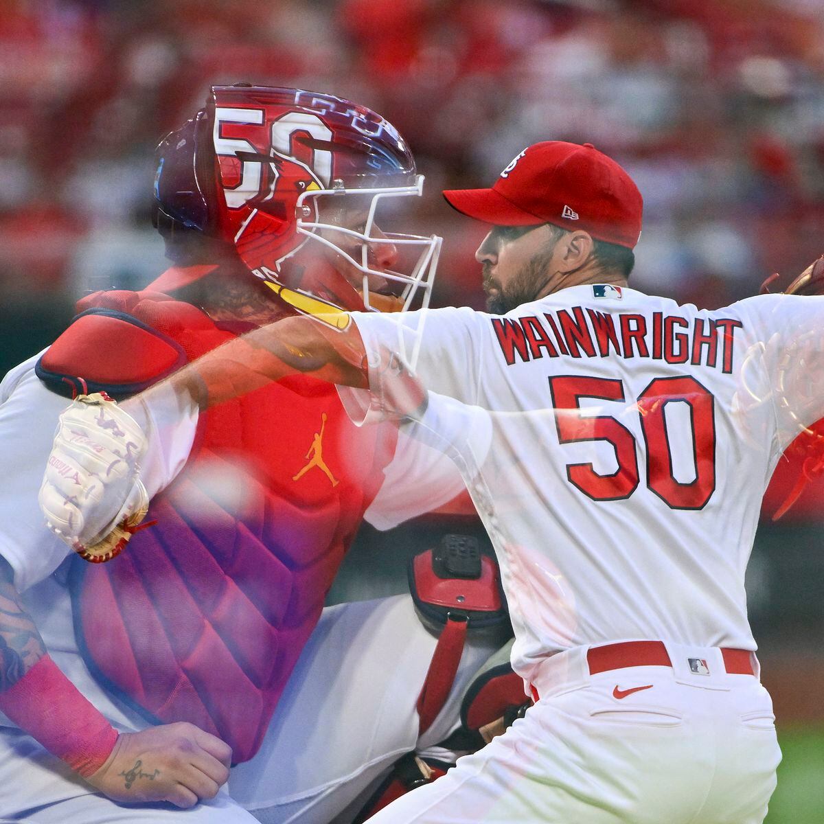 Wainwright, Molina tie MLB record but Cardinals fall 11-6 to Nationals  Midwest News - Bally Sports