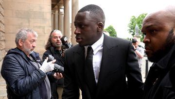 Benjamin Mendy arrives at Chester Crown Court for a hearing ahead of his trial following allegations of rape and sexual assault.