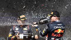 The Mexican driver’s Red Bull teammate Max Verstappen won again and extends his lead at the top of the Formula One driver’s standings.