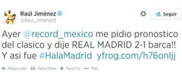 Raúl Jiménez expresó su gusto por el Real Madrid dos años antes de recalar en las filas del enemigo de los merengues en la capital española: el Atlético de Madrid.