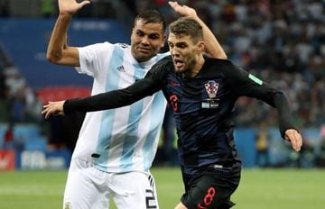 Kovacic, seen here in action against Argentina, is currently at the World Cup with Croatia.