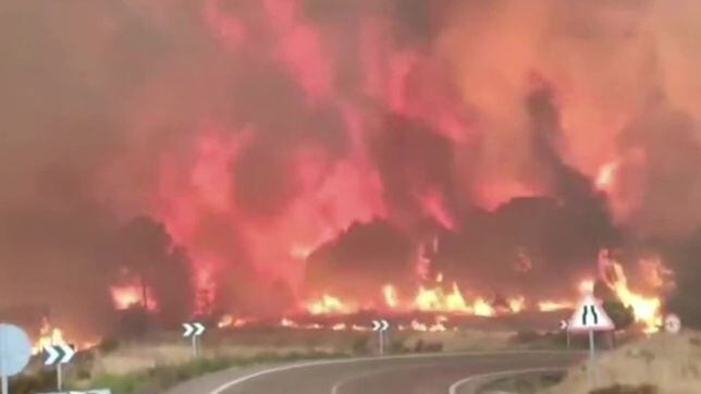 Impactante incendio que está arrasando bosques de España