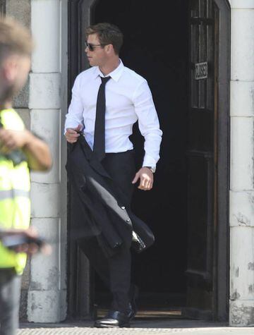 Chris Hemsworth en pleno rodaje de Men in Black en Londres.