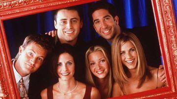 Jennifer Aniston, Courteney Cox, Lisa Kudrow, Matt LeBlanc, Matthew Perry y David Schwimmer, elenco de Friends.