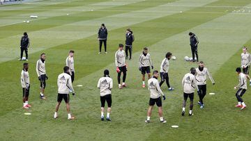 El Real Madrid durante un entrenamiento.