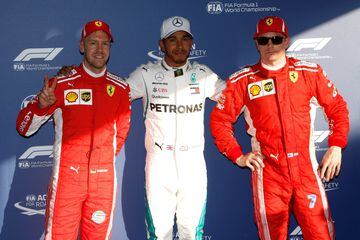 Raikkonen, Hamilton y Vettel en el pódium de Australia. 