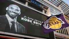 Fans of late Los Angeles Lakers guard Kobe Bryant gather at the LA Live entertainment complex across the street from the Staples Center, home of the Los Angeles Lakers, in Los Angeles