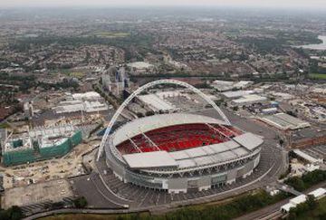 Vista aérea del Wembley Park durante los Juegos Olímpicos de 2012.