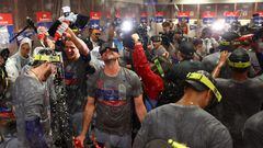The Texas Rangers made history with their first-ever World Series title and the team celebrated with so much champagne that some players wore eye goggles.