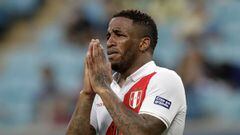 Peru&#039;s Jefferson Farfan reacts after the referee annulled his goal against Venezuela during a Copa America Group A soccer match at the Arena do Gremio stadium in Porto Alegre, Brazil, Saturday, June 15, 2019. (AP Photo/Andre Penner)