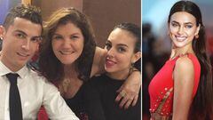 Im&aacute;genes de Cristiano Ronaldo con su madre y su novia, Dolores Aveiro y Georgina Rodr&iacute;guez, y de la modelo rusa Irina Shayk posando sobre una alfombra roja