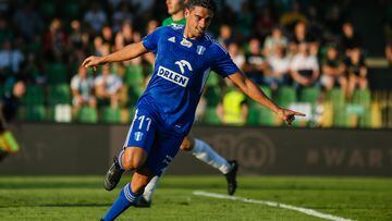 David Álvarez 'Davo' celebra un gol con el Wisla Plock