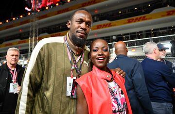 El atleta jamaicano Usain Bolt y la actriz Lupita Nyong'o.