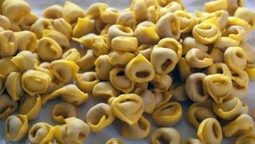 BOLOGNA, ITALY - DECEMBER 22: Artisanal pasta makers "Le Sfogline" create traditional tortellini during the Christmas season on December 22, 2022 in Bologna, Italy. (Photo by Roberto Serra - Iguana Press/Getty Images)