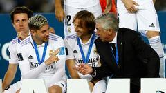 Valverde, Modric y Ancelotti.