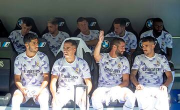 Asensio (bottom left) has spent too much time on the bench for his liking. 