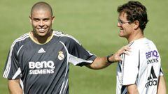 Ronaldo y Capello durante su etapa en el Madrid. 