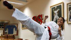 La karateca peruana Alexandra Grande, durante su visita al Diario As.