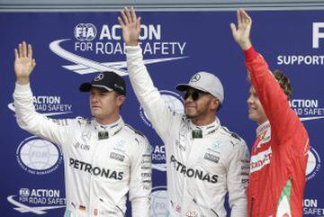 Nico Rosberg, Lewis Hamilton & Sebastian Vettel.