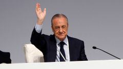 Florentino Pérez, presidente del Real Madrid, en la Asamblea de Socios 2022.