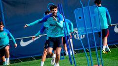 I hammered, smiling in the training of yesterday of the Barça.