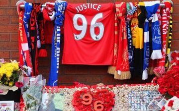 Fresh tributes adorn the Hillsborough Memorial outside Anfield.