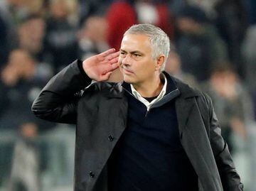 Listening skills | Manchester United manager Jose Mourinho gestures to Juventus fans.