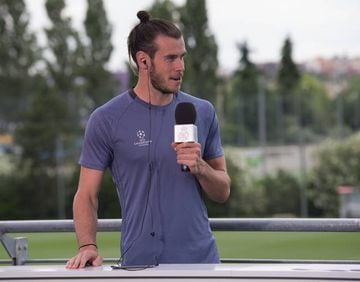 Bale speaks to the press at Real Madrid's pre-Champions League final media day on Tuesday.