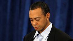 PONTE VEDRA BEACH, FL - FEBRUARY 19:  Tiger Woods makes a statement from the Sunset Room on the second floor of the TPC Sawgrass, home of the PGA Tour on February 19, 2010 in Ponte Vedra Beach, Florida. Woods publicly admitted to cheating on his wife Elin Nordegren but maintained that the issues remain &quot;a matter between a husband and a wife.&quot;  (Photo by Joe Skipper-Pool/Getty Images)