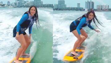The Colombian singer broke the internet again, on this occasion sharing her surfing skills, while taking the opportunity to give us a preview.