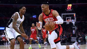 Russell Westbrook anot&oacute; 40 puntos en la victoria de los Rockets en el Staples Center y terminaron con la racha de los Clippers de 10 partidos ganados en casa.