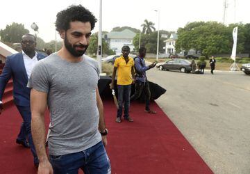 Liverpool and Egypt striker Mohamed Salah at the International Conference Centre in Accra, Ghana in Thursday's CAF awards ceremony.