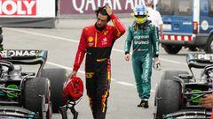 Carlos Sainz (Ferrari) y Fernando Alonso (Aston Martin). Barcelona, España. F1 2023.