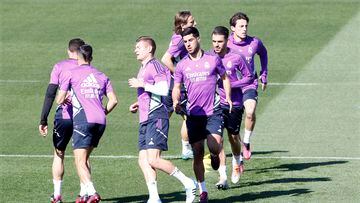 Asensio, durante un entrenamiento con el Real Madrid.