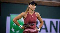 Paula Badosa of Spain in action during the semi-final of the 2022 BNP Paribas Open WTA 1000 tennis tournament against Maria Sakkari of Greece AFP7  18/03/2022 ONLY FOR USE IN SPAIN