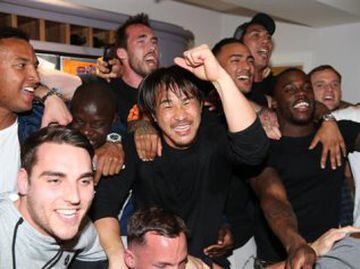 Jamie Vardy's party: Leicester's euphoria explosion in images