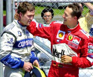 Ralf y Michael Schumacher. El menor de los Schumacher siempre corrió a la sombra de su hermano mayor, quien ganó siete veces el campeonato mundial de la Fórmula 1. 
