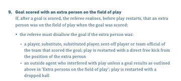 FIFA rules: disallowed goal