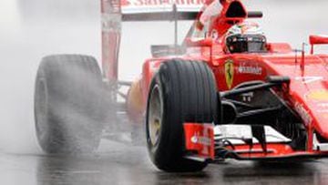 Pista mojada artificialmente
para las pruebas de Pirelli