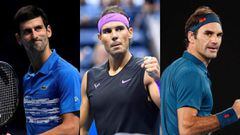 Novak Djokovic, Rafa Nadal y Roger Federer.