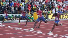 EUGENE, OREGON - JULY 16: Fred Kerley of Team United States competes in the Men�s 100 Meter Final on day two of the World Athletics Championships Oregon22 at Hayward Field on July 16, 2022 in Eugene, Oregon.   Patrick Smith/Getty Images/AFP
== FOR NEWSPAPERS, INTERNET, TELCOS & TELEVISION USE ONLY ==