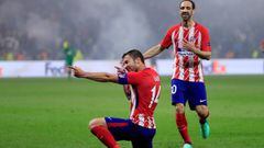 Soccer Football - Europa League Final - Olympique de Marseille vs Atletico Madrid - Groupama Stadium, Lyon, France - May 16, 2018   Atletico Madrid&#039;s Gabi celebrates scoring their third goal               REUTERS/Gonzalo Fuentes     TPX IMAGES OF THE DAY