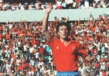 Otro de los grandes delanteros que tuvo la selección de España. Butragueño marcó cinco goles en el Mundial de México 86 donde los ibéricos llegaron hasta los Cuartos de Final. Butragueño marcó cuatro goles ante Dinamarca. Séptimo máximo goleador de España con 26 goles.