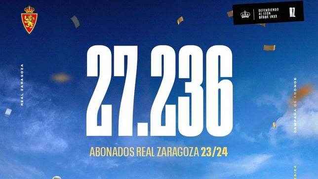 El Zaragoza apunta a su récord de abonados en Segunda