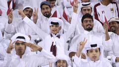 Qatar fans inside the Jassim Bin Hamad Stadium during a World Cup qualifier against India. 